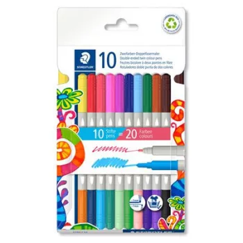   Filctoll készlet, 1/3 mm, kétvégű, STAEDTLER® "3280", 20 különböző szín 10 db