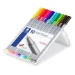 Tűfilc készlet, 0,3 mm, STAEDTLER "Triplus 334", 10 különböző szín 10 db