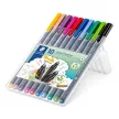 Tűfilc készlet, 0,3 mm, STAEDTLER "Triplus 334", 10 különböző szín 10 db