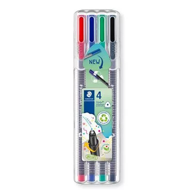 Tűfilc készlet, 0,3 mm, STAEDTLER "Triplus 334", 4 különböző szín 4 db