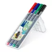 Tűfilc készlet, 0,3 mm, STAEDTLER "Triplus 334", 4 különböző szín 4 db