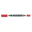 Alkoholos marker, 0,6/1,5 mm, kúpos, kétvégű, STAEDTLER "Lumocolor® duo 348", piros 1 db