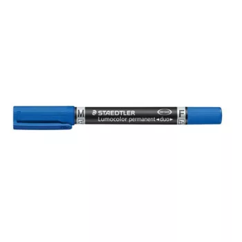   Alkoholos marker, 0,6/1,5 mm, kúpos, kétvégű, STAEDTLER "Lumocolor® duo 348", kék 1 db