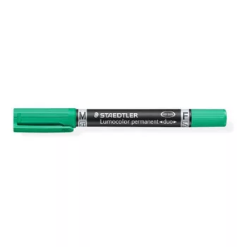   Alkoholos marker, 0,6/1,5 mm, kúpos, kétvégű, STAEDTLER "Lumocolor® duo 348", zöld 1 db
