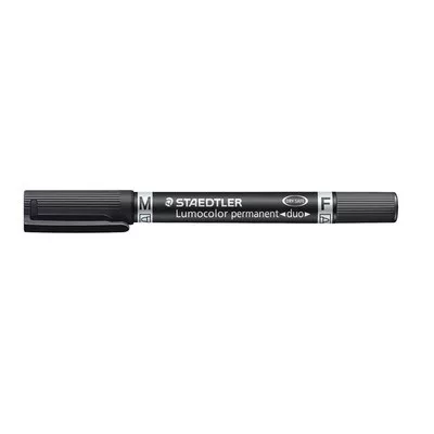 Alkoholos marker, 0,6/1,5 mm, kúpos, kétvégű, STAEDTLER "Lumocolor® duo 348", fekete 1 db