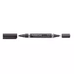 Alkoholos marker, 0,6/1,5 mm, kúpos, kétvégű, STAEDTLER "Lumocolor® duo 348", fekete 1 db