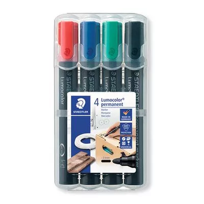 Alkoholos marker készlet, 2 mm, kúpos, STAEDTLER "Lumocolor® 352", 4 különböző szín 4 db