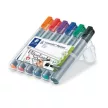 Flipchart marker készlet, 2 mm, kúpos, STAEDTLER "Lumocolor 356", 6 különböző szín