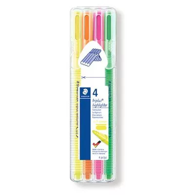Szövegkiemelő készlet, 1-4 mm, STAEDTLER "Triplus 362", 4 különböző szín 4 db