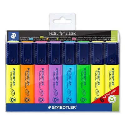 Szövegkiemelő készlet, 1-5 mm, STAEDTLER "Textsurfer Classic 364", 6+2 különböző szín 8 db