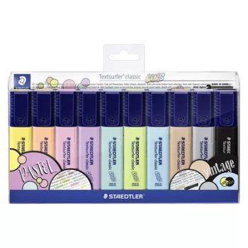   Szövegkiemelő készlet, 1-5 mm, STAEDTLER "Textsurfer Classic Pastel 364 C", 10 különböző szín 10 db