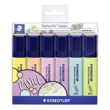   Szövegkiemelő készlet, 1-5 mm, STAEDTLER "Textsurfer Classic Pastel 364 C", 6 különböző szín 6 db