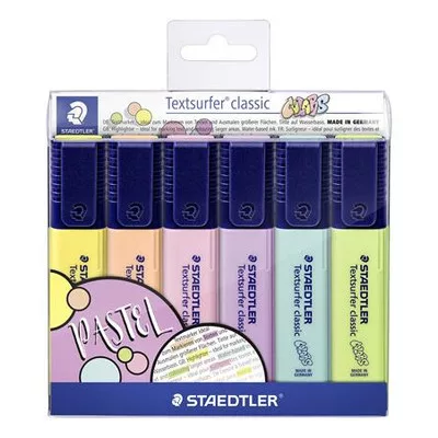Szövegkiemelő készlet, 1-5 mm, STAEDTLER "Textsurfer Classic Pastel 364 C", 6 különböző szín 6 db