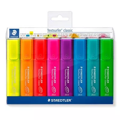 Szövegkiemelő készlet, 1-5 mm, STAEDTLER "Classic 364", 8 különböző szín 8 db