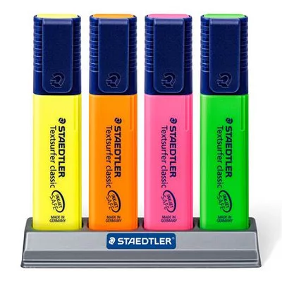 Szövegkiemelő készlet, 1-5 mm, asztali, STAEDTLER "Classic 364", 4 különböző szín 4 db