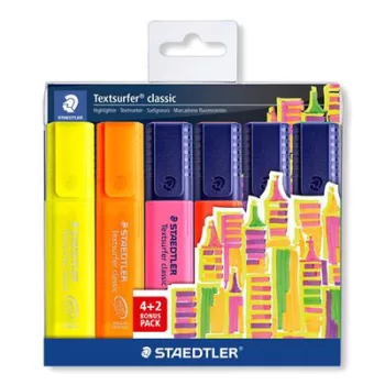   Szövegkiemelő készlet, 1-5 mm, STAEDTLER "Textsurfer® Classic 364", 4+2 szín 6 db