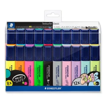   Szövegkiemelő készlet, 1-5 mm, STAEDTLER "Textsurfer Classic 364 WP20", 20 különböző szín 20 db
