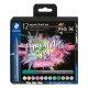 Ecsetirón készlet, STAEDTLER "Pigment brush 371", 12 különböző pasztell szín 12 db