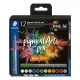 Ecsetirón készlet, STAEDTLER "Pigment brush 371", 12 különböző természeti szín 12 db