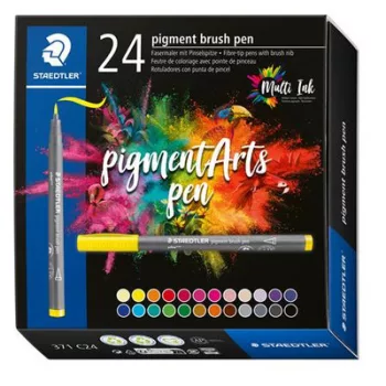   Ecsetirón készlet, STAEDTLER "Pigment brush 371", 24 különböző szín 24 db
