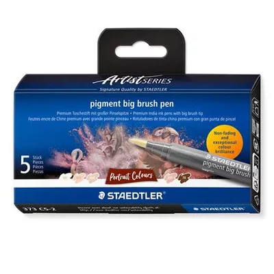 Ecsetirón készlet, STAEDTLER "Pigment big brush 373", 5 különböző portré színárnyalat 5 db