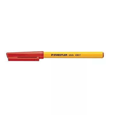 Golyóstoll, 0,3 mm, kupakos, STAEDTLER "Stick 430 F", piros 1 db