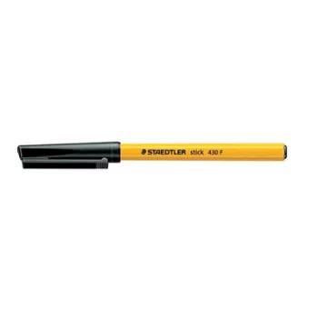   Golyóstoll, 0,3 mm, kupakos, STAEDTLER "Stick 430 F", fekete 1 db
