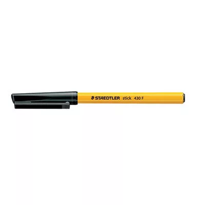 Golyóstoll, 0,3 mm, kupakos, STAEDTLER "Stick 430 F", fekete 1 db