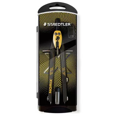 Körző készlet, precíziós, 3 darabos, STAEDTLER "Norix® 555", sárga 1 db