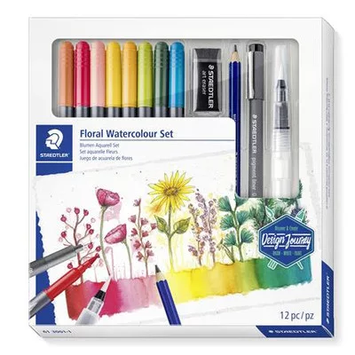 Ecsetirón készlet, kétvégű, STAEDTLER "Mixed Set 5", 8 különböző szín 12 db