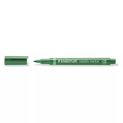 Dekormarker, 1-2 mm, kúpos, STAEDTLER "8323", metálzöld 1 db