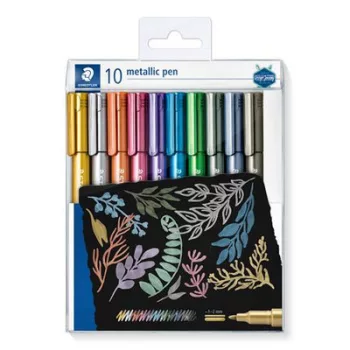   Dekormarker készlet, 1-2 mm, kúpos, STAEDTLER "8323", 10 különböző szín 10 db
