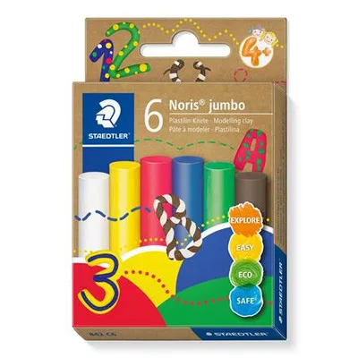 Modellező gyurma készlet, STAEDTLER "Noris® jumbo 842", 6 különböző szín 6 db