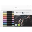 Metálfényű filctoll készlet, 1-2 mm, SCHNEIDER "Paint-It 020", 8 különböző szín 8 db