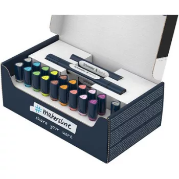   Kétvégű marker készlet, 27 darabos, SCHNEIDER "Paint-It 040 Twin marker Set 2", 10 különböző szín 27 db