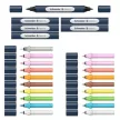Kétvégű marker készlet, 27 darabos, SCHNEIDER "Paint-It 040 Twin marker Set 2", 10 különböző szín 27 db