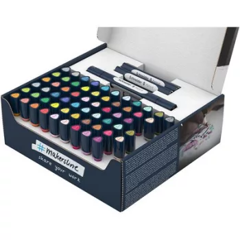   Kétvégű marker készlet, 72 darabos, SCHNEIDER "Paint-It 040 Twin marker Set complete", 30 különböző szín 72 db