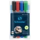 Alkoholos marker készlet, 1-3 mm, kúpos, SCHNEIDER "Maxx 130", 4 különböző szín 4 db