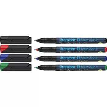   Alkoholos marker készlet, OHP, 0,4 mm, SCHNEIDER "Maxx 220 S", 4 különböző szín 4 db