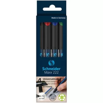   Alkoholos marker készlet, OHP, 0,7 mm, SCHNEIDER "Maxx 222 F", 4 különböző szín 4 db