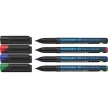 Alkoholos marker készlet, OHP, 1 mm, SCHNEIDER "Maxx 224 M", 4 különböző szín 4 db