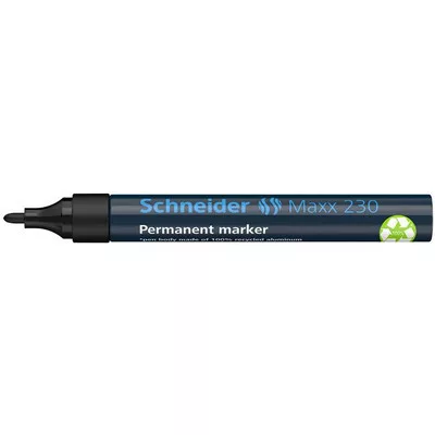 Alkoholos marker, 1-3 mm, fémházas, SCHNEIDER "Maxx 230", fekete 1 db