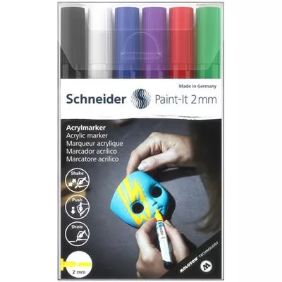 Dekormarker készlet, akril, 2 mm, SCHNEIDER "Paint-It 310", 6 különböző szín 6 db