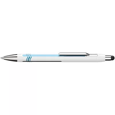 Golyóstoll, 0,7 mm, nyomógombos, érintőképernyőhöz, fehér-kék tolltest, SCHNEIDER "Epsilon Touch XB", kék 1 db