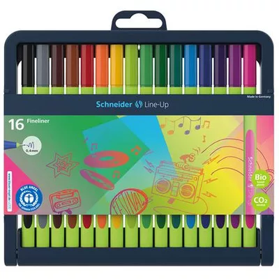 Tűfilc készlet, 0,4 mm, SCHNEIDER "Line-Up", 16 különböző szín 16 db