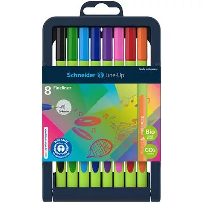Tűfilc készlet, 0,4 mm, SCHNEIDER "Line-Up", 8 különböző szín 8 db