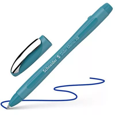 Golyóstoll, 0,7 mm, kupakos, SCHNEIDER "Slider Memo XB", pávakék 1 db