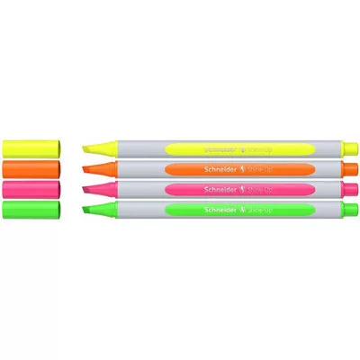 Szövegkiemelő toll készlet, 1-4 mm, SCHNEIDER "Shine-Up", 4 különböző szín 4 db