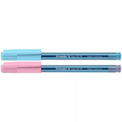 Golyóstoll, 0,5 mm, kupakos, SCHNEIDER "Tops 505 M Bubble Gum" kék, limitált kiadás 50 db