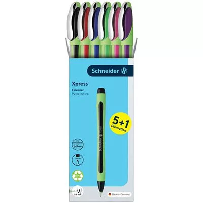 Tűfilc készlet, 0,8 mm, SCHNEIDER "Xpress", 6 különböző szín 6 db